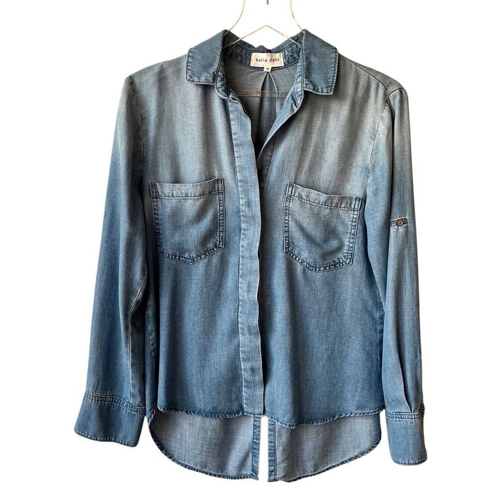 Bella Dahl Split Back Button Down - Blue Ombre Wa… - image 5